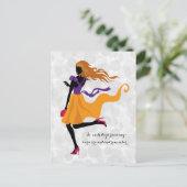 Modedesignvolle, helle Silhouette-Illustration Postkarte (Stehend Vorderseite)