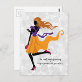 Modedesignvolle, helle Silhouette-Illustration Postkarte (Vorne/Hinten)
