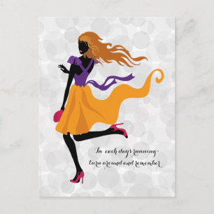 Modedesignvolle, helle Silhouette-Illustration Postkarte
