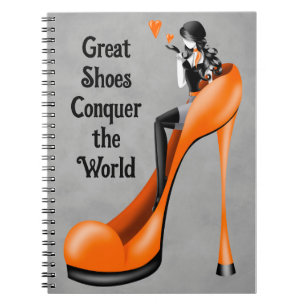 Modediva in Stiletto orange Notizblock