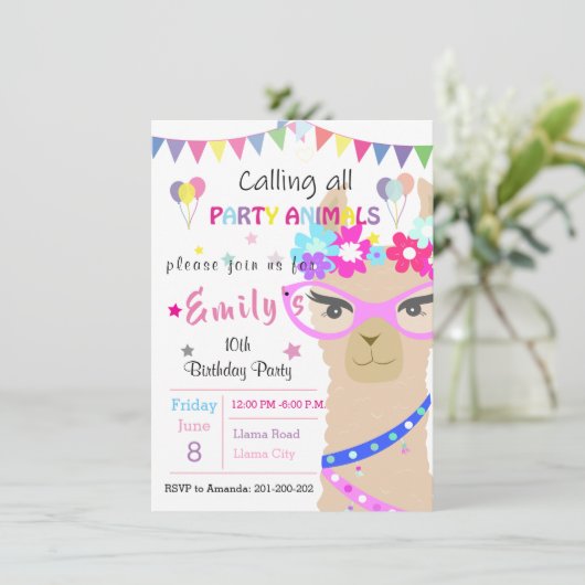 Modedramalama Einladung (Stehend Vorderseite)