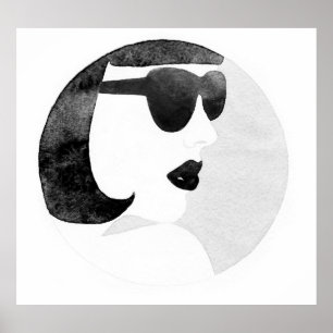 Modeerscheinende Sonnenbrille Poster