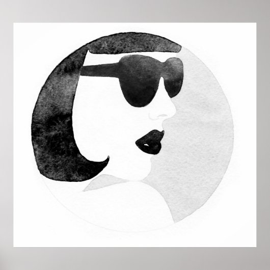 Modeerscheinende Sonnenbrille Poster (Vorne)