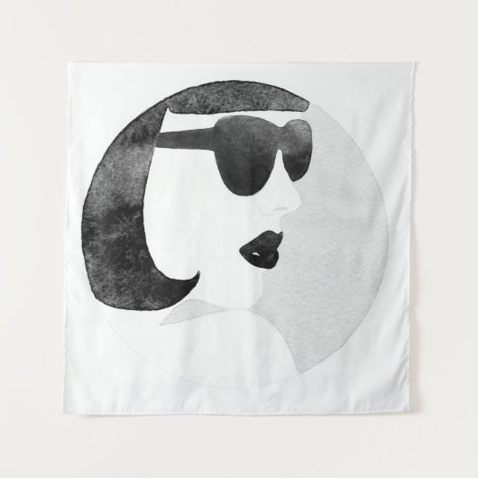Modeerscheinende Sonnenbrille Wandteppich (Vorderseite)