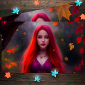 Modeerscheinungen Blätter in Gelb Gold Kunst Postkarte