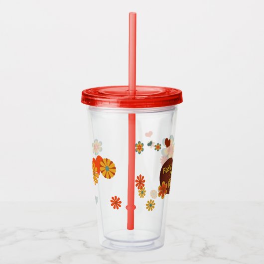 Modefarben der 70er Jahre Groovy-Blume Acryltrinkbecher (Rechts)