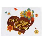 Modefarben der 70er Jahre Groovy Blume Große Gesch Geschenktüte (Rückseite)