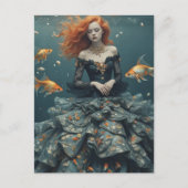 Modefotografie mit Goldfischen Postkarte (Vorderseite)