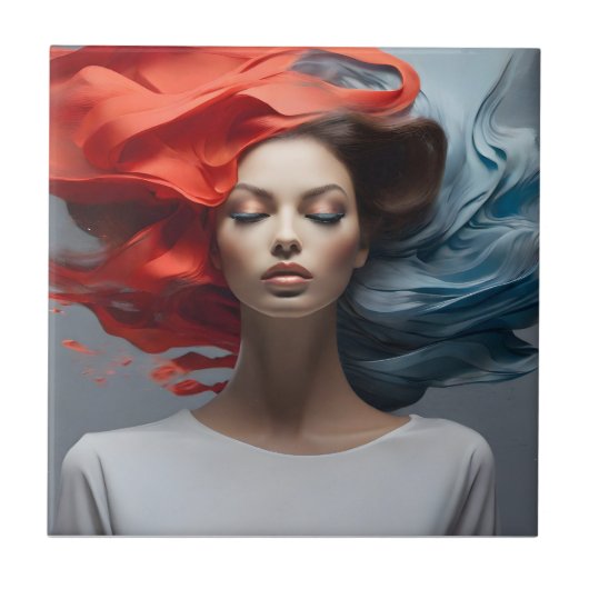 Modefrau feine Kunst Fliese (Vorderseite)