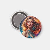 Modefrau feine Kunst Magnet (Vorderseite/Rückseite)