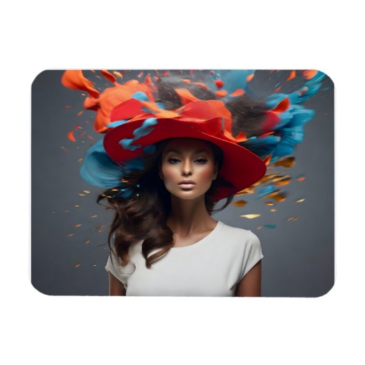 Modefrau feine Kunst Magnet (Horizontal)