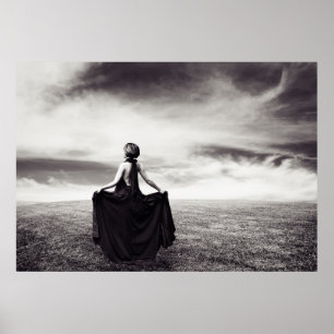 Modefrau im Feld Poster