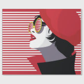 Modefrau im Stil Pop Kunst. Geschenkpapier (Flach)