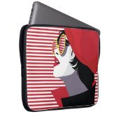 Modefrau im Stil Pop Kunst. Laptopschutzhülle (Vorne Rechts)