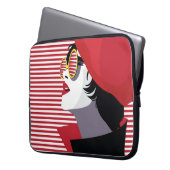 Modefrau im Stil Pop Kunst. Laptopschutzhülle (Vorderseite Links)