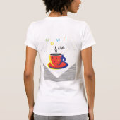 Modefrau mit Kaffeetasse T-Shirt (Rückseite)
