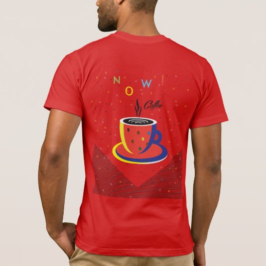 Modefrau mit Kaffeetasse T - Shirt (Rückseite)