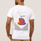 Modefrau mit Kaffeetasse T - Shirt (Rückseite)