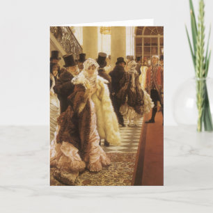 Modefrau von Tissot, Vintage Viktorianische Kunst Feiertagskarte