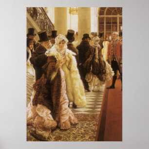 Modefrau von Tissot, Vintage viktorianische Kunst Poster