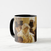 Modefrau von Tissot, Vintage Viktorianische Kunst Tasse (Vorderseite Links)