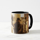 Modefrau von Tissot, Vintage Viktorianische Kunst Tasse (VorderseiteRechts)