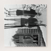 Modefrauen auf der Skitour BW Jigsaw Puzz Puzzle (Horizontal)