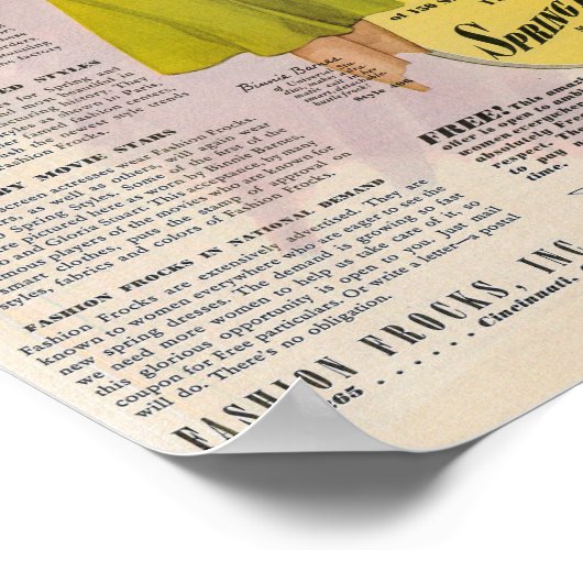 Modefrosche der 40er Jahre Poster (Ecke)