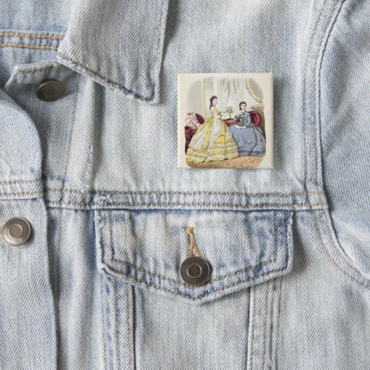 Modegeck, der ballgowns zeigt button (Beispiel)