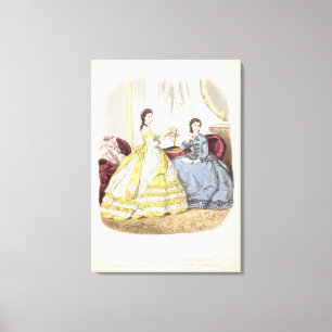 Modegeck, der ballgowns zeigt leinwanddruck