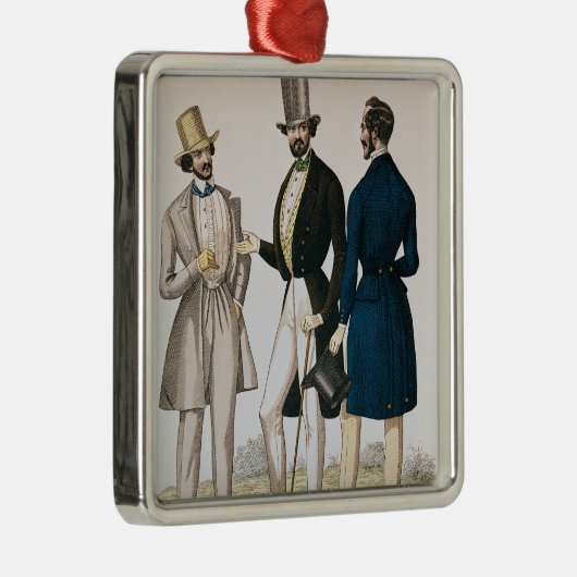 Modegeck, der männliche Kleidung darstellt Silbernes Ornament (Rechts)