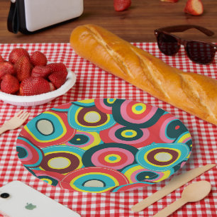 Modegeometrisch Vintag - Muster Stilvoll modern Pappteller
