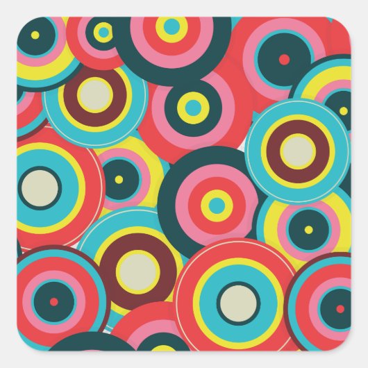 Modegeometrisch Vintag - Muster Stilvoll modern Quadratischer Aufkleber (Vorderseite)