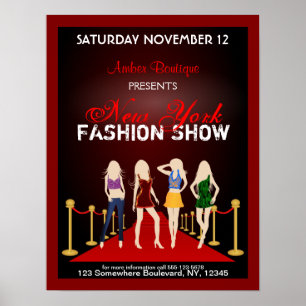 Modehaus-Designer-Modeschau-Rot-Plakat Poster