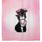 Modehund Duschvorhang (Vorderseite)
