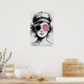Modeikone-Porträt Poster (Küche)