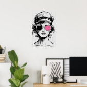 Modeikone-Porträt Poster (Heimbüro)