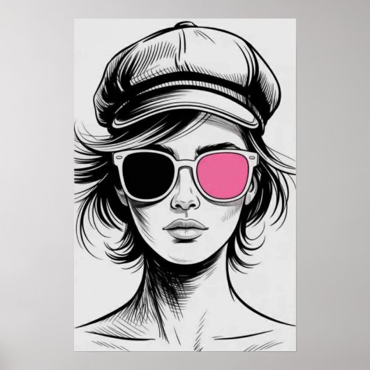 Modeikone-Porträt Poster (Vorne)