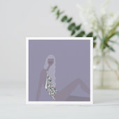 Modeillustration Chic Frau Lila Moderne Kunst Karte (Stehend Vorderseite)