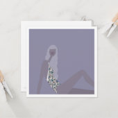 Modeillustration Chic Frau Lila Moderne Kunst Karte (Vorderseite/Rückseite Beispiel)