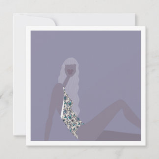 Modeillustration Chic Frau Lila Moderne Kunst Karte