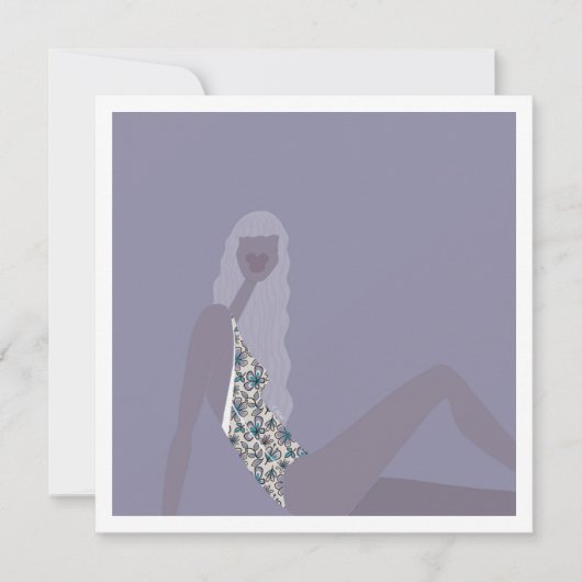 Modeillustration Chic Frau Lila Moderne Kunst Karte (Vorderseite)
