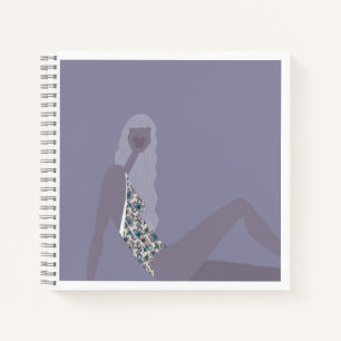 Modeillustration Chic Frau Lila Moderne Kunst Notizblock