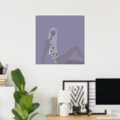 Modeillustration Chic Frau Lila Moderne Kunst Poster (Heimbüro)