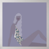 Modeillustration Chic Frau Lila Moderne Kunst Poster (Vorne)