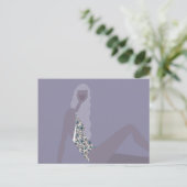 Modeillustration Chic Frau Lila Moderne Kunst Postkarte (Stehend Vorderseite)