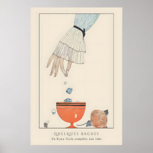 Modeillustration im Art Deco-Stil der 1920er Jahre Poster