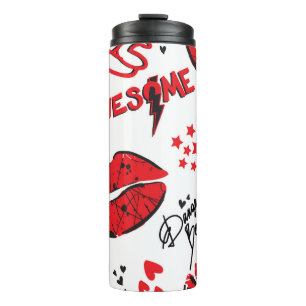 Modekizze Glamour: Girlish Print. Thermosbecher