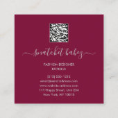 Modekleid Silver Logo QR Stylist Body Botique Quadratische Visitenkarte (Rückseite)