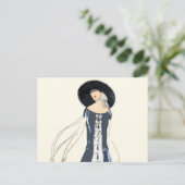 Modekleid und Hut für Frauen in den 1920er Jahren Postkarte (Stehend Vorderseite)